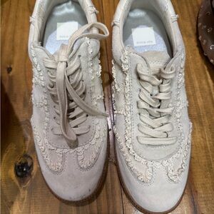 Dolce Vita Cream Lace-Trim Sneakers